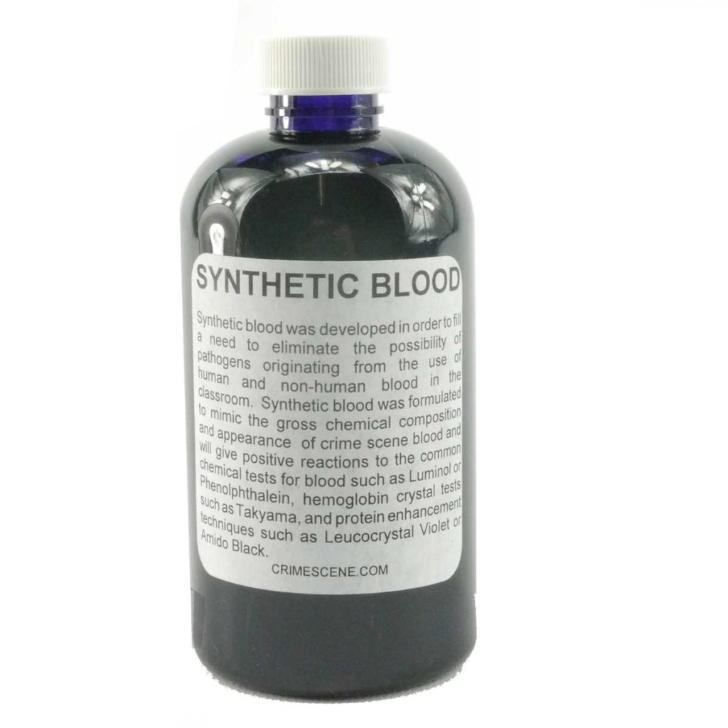 Container of synthetic blood
