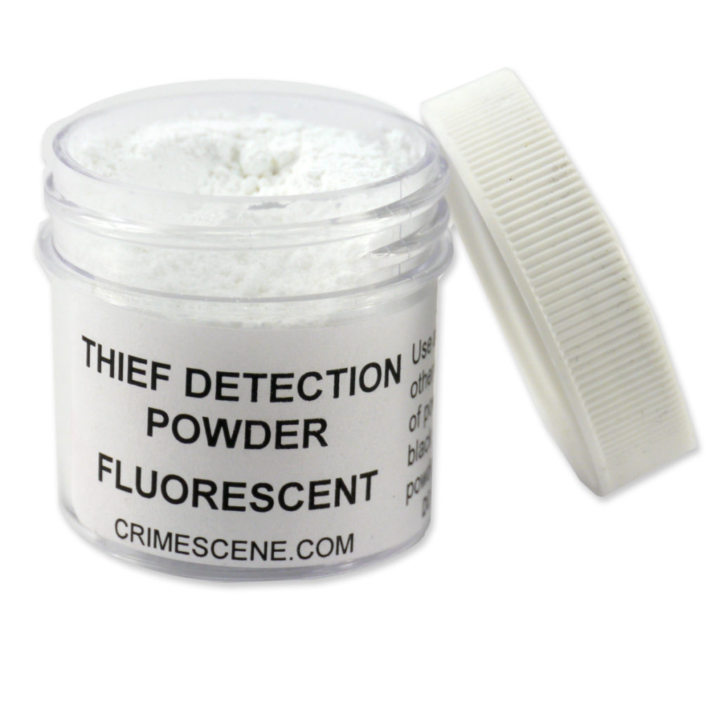 Vial of invisible thief detection powder
