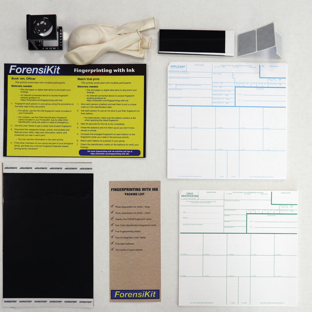 ForensiKit by Crime Scene - Printing with Ink box contents