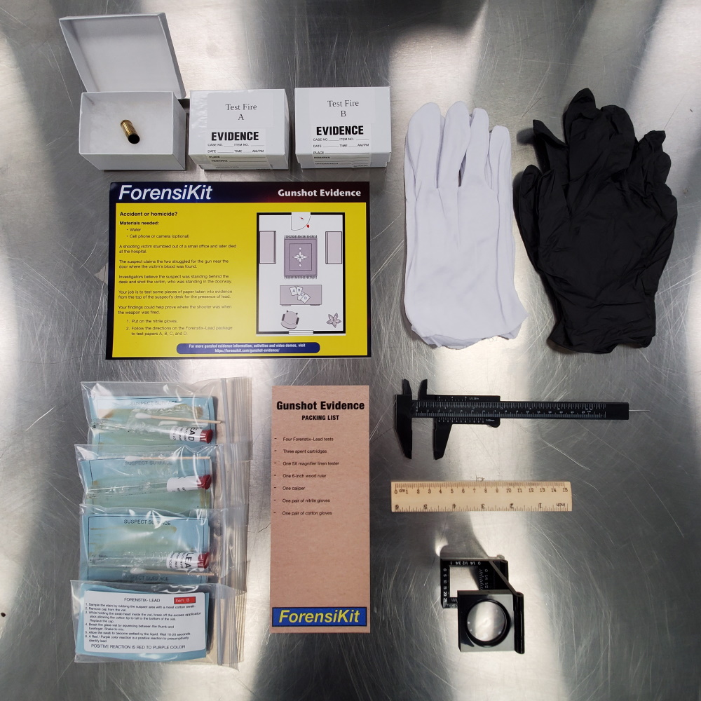 Contents of the Gunshot Evidence ForensiKit by Crime Scene